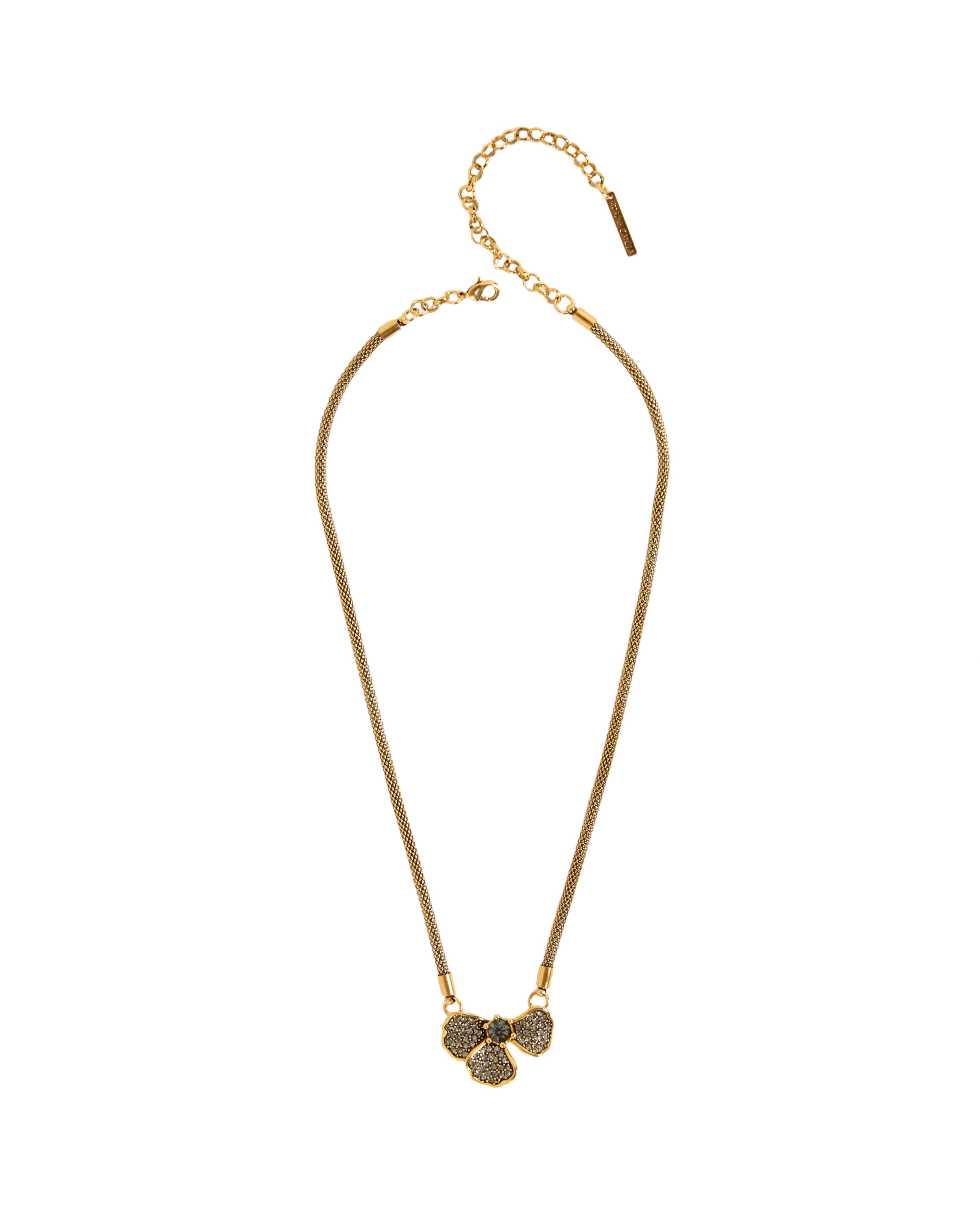 COLAR HIBISCO PÉTALAS CORRENTE 40CM OURO