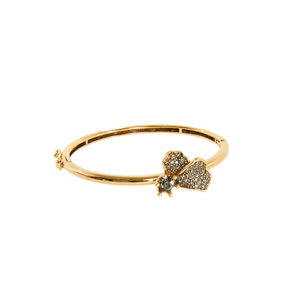 BRACELETE HIBISCO PÉTALAS ABRE-FECHA OURO