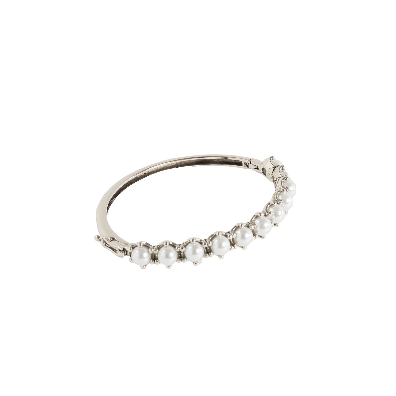 BRACELETE HIBISCO PÉROLA PRATA