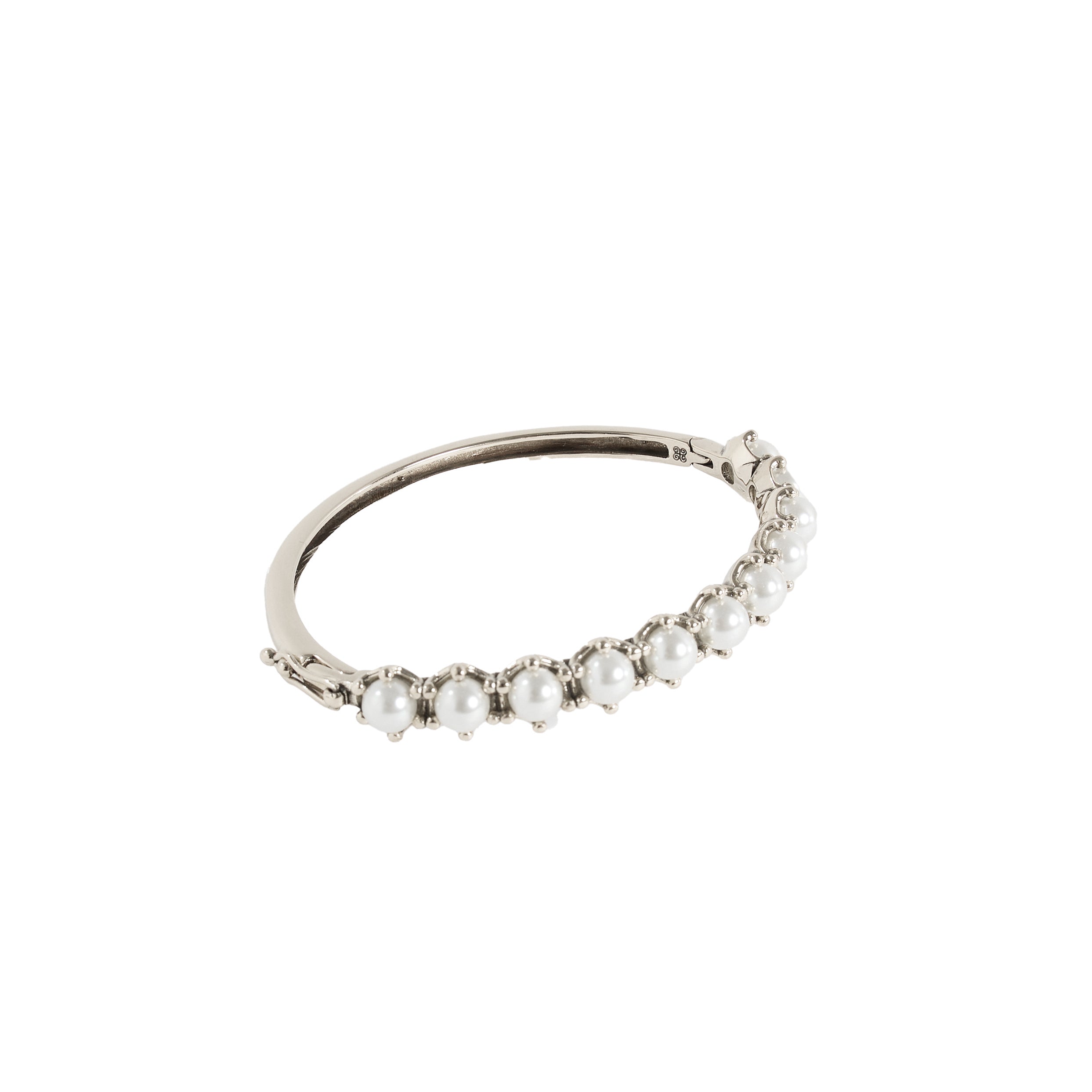 BRACELETE HIBISCO PÉROLA PRATA