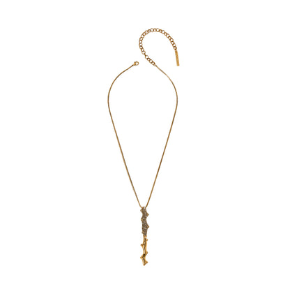 GRAVATINHA GIRASSOL CORRENTE CAULE 40CM OURO