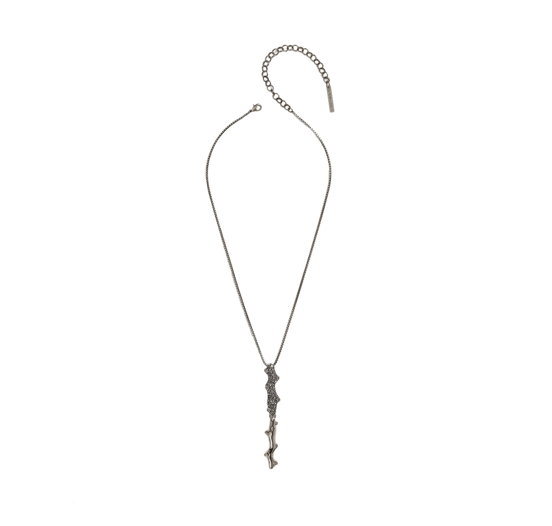 GRAVATINHA GIRASSOL CORRENTE CAULE 40CM PRATA