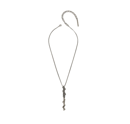 GRAVATINHA GIRASSOL CORRENTE CAULE 40CM PRATA