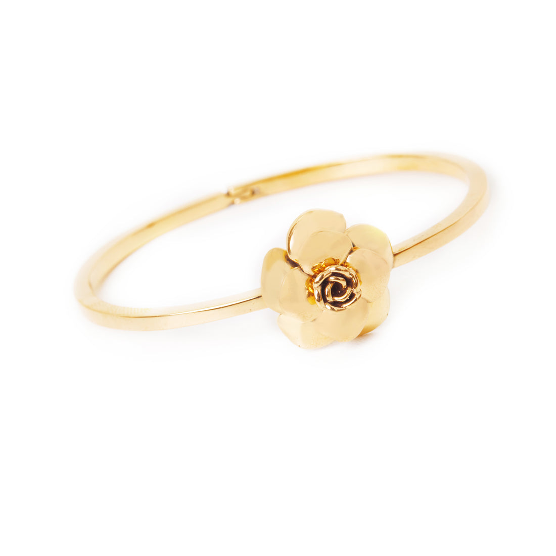 BRACELETE MINI CAMÉLIA DUPLA POLIDA OURO